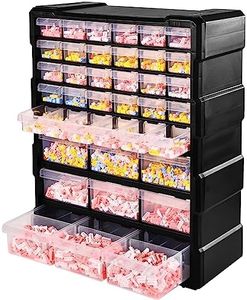 Elevon Hardware and Craft Cabinet 14.8" W x 6.3" D x 18.7" H, 39 Drawers, Black