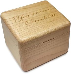 falado Natural Solid Wood Laser Engraved You are My Sunshine Music Box, Mini Photo Frame Musical Box, Tune of You are My Sunshine. (Maple Wood)