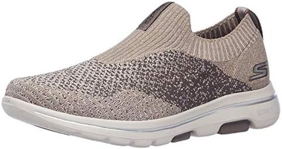 Skechers Men's Gowalk 5 - Stretch Fit Athletic Slip-On Casual Loafer Walking Shoe, Khaki, 12 US