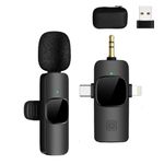 Tearstone Wireless Lavalier Microphone for Android/iPhone/Computer/Laptop, Professional Mini Mics for Video Recording Interview Conference Podcast Vlog YouTube TikTok(2 Pack)