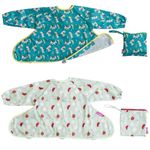 Tidy Tot®™ Cover & Catch™ Weaning Bib with Sleeves. Attaches to Highchairs with Suction for Mess Proof Baby Feeding. Waterproof Long Sleeved Bibs. Coverall BLW Bibs.