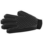 Pet Hair Remover Glove - Gentle Pet Grooming Glove Brush - Deshedding Glove - Massage Mitt with Enhanced Five Finger Design - Perfect for Dogs & Cats with Long & Short Fur - 1 Pack (Right-hand), Black