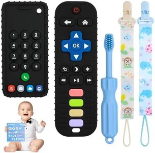 ZOEDO Baby Teething Toys, Remote Control Shape Teething Toys, Cell Phone Teether for Babies, Toy Chew for Babies 3-24 Months, BPA Free & Refrigerator Safe