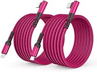 2-Pack USB C to USB C Cable 60W, 10ft+10ft Right Angle 90 Degree USB Type C Charger Fast Charging Cord for Samsung S22/S21 Ultra/Plus, MacBook Air/Pro, C-Port iPad Mini/Air/Pro, Pixel 6/5/4/3(Rose)