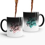 Gift Arcadia Ceramic Super Dad & Mom Color Changing Coffee Mug - 2 Pieces, Multicolor, 330ml (A315)