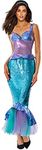 ReneeCho The Mermaid Costume for Women Halloween Sea-maid Tail Dress Adult Blue Sequins Skirts