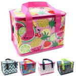 Fashion Stationery Lunch Bag Insulated Cooler Kids Adults Folding Reusable Pack Lunch Bags for Girls Boys Kids Picnic Bag (Pink)