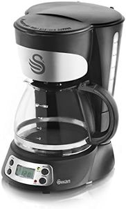 Swan SK13130N Programmable Coffee Maker with Keep Warm Function, LCD Timer, 750ml, 700W, Black