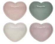 Le Creuset Stoneware Mini Heart Bowls, Set of 4, Mixed Color Set