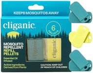 Cliganic Mosquito Repellent Refill Pack (6 Pellets) for Cliganic Wristbands - Natural DEET-Free, Essential Oil Infused