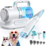 Dog Grooming Clippers Vacuum Kit: 11000PA Suction Powerful Low Noise Dog Hair Vacuum - 6 In 1 Cat Shedding Brush Trimmer Tool With 1.5L Dust Cup For Cleaning 99% Pet Hair