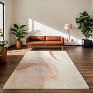 Cinknots Area Rugs Modern Living Room Rugs Anti-Skid Carpet Imitation Cashmere Rug for Bedroom Room Kitchen Home Decor Carpet Floor Mats (Brown/Gold) (200x250cm)