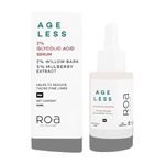 R.O.A Skincare Ageless | Aha Bha Serum | 2% Glycolic Acid, 5% Mulberry Extract & 2% Salicylic Acid Serum | Youthful Bouncy Skin | Reduces Signs Of Ageing | 30Ml