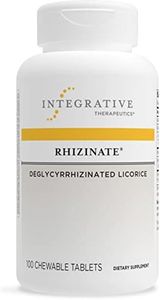 Integrative Therapeutics Rhizinate - Deglycyrrhizinated Licorice (DGL) - for Stomach, Intestinal & Digestive Support with Licorice Root - Gluten Free - Dairy Free - Vegan - 100 Chewable Tablets