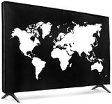 kwmobile Dust Cover for 32" TV - Flat Screen TV Protector - Travel Outline White/Black