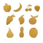 Bonjoy Wooden Fruits Shape Cutouts for Kids - Set of 10 (2.5", 3" and 4") Fruit Theme MDF Cutouts for Children for Coloring, Learning, Imaginative Play, Visualization, and Story-Telling | Healthy eating, Grocery store, Gardening, Farmers' market role play | Cutouts for Art and Craft, Painting, Decoupage, DIY for Kids and Adults | Gift and STEM Activity for Toddlers, Preschool, Montessori, and Early Elementary Learning