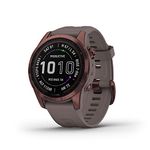 Garmin Fenix 7S Sapphire Solar, Smaller Adventure smartwatch, with Solar Charging Capabilities, Rugged Watch with GPS, Touchscreen, Wellness Features, Dark Bronze Titanium with Shale Gray Band