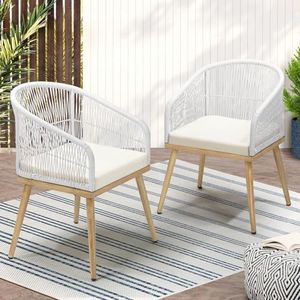 Livsip Outdoor Chair Set of 2 Outdoor Furniture Rattan Garden Patio Chair