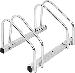 WOLTU Soporte para Aparcar 2 Bicicletas, Aparcamiento para Bicis, Fácil Montaje en Suelo y Pared, Uso Interior y Exterior, Garaje y Jardín, Hierro Galvanizado Antioxidación FZ1132m1