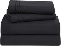 Clara Clark Premier 1800 Collection 4pc Bed Sheet Set - Queen Size, Black