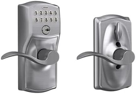 SCHLAGE FE595 CAM 626 ACC Camelot Keypad Entry with Flex-Lock and Accent Levers, Brushed Chrome