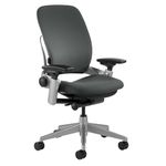 Steelcase Leap Chair with Platinum Base & Standard Carpet Caster, Graphite