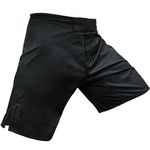 Meister Elite Flex Fighter Board Shorts for MMA Training and Gym Workouts - Blank No Logo - Black - XX-Large (38-39)