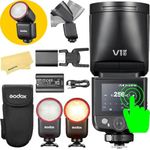 Godox V1 Mid S Camera Flash for Sony Camera Flash Speedlite Speedlight,55Ws 2.4G TTL1/8000 HSS,650 Full Power Flashes,1.7s Recycle Time,7.2V/2200mAh Lithium Battery,2W 10 Levels LED Modeling Lamp