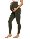 CRZ YOGA Womens Butterluxe Maternity Leggings Over The Belly 28" - Workout Activewear Yoga Pregnancy Pants Buttery Soft Olive Green Medium