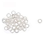 Excellentcrafts Metal Gold/Silver Jump Rings for Jewellery Making (Pack of 100 Pcs/200Pcs/300 Pcs) (Silver, 6mm)