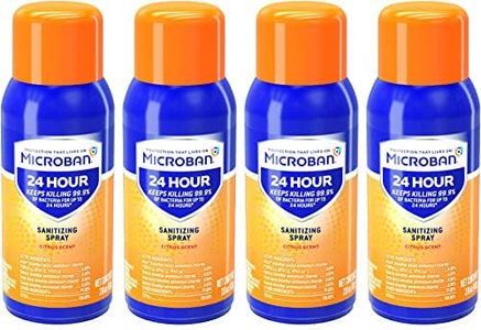 MICROBAN Disinfectant Spray, Travel Size 24 Hour Sanitizing Spray, Citrus Scent, 4 Count (2.8oz Each)