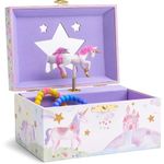 Jewelkeeper Unicorn Jewellery Box for Girls Birthday Presents - Girls Jewellery Box with Pullout Drawer, Glitter Rainbow Kids Jewellery Box with The Beautiful Dreamer Tune - 15x10.8x8.6 cm