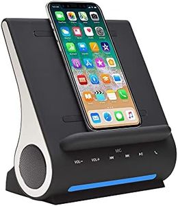 Azpen Dockall D108 Wireless Charger, Bluetooth Premium Speakers, Docking Station with Built in Mic Handsfree Call, 3 in 1 Station for iPhone and Samsung Phone