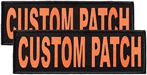 Dogline Custom Patch with Glitter Letters for Dog Vest Harness or Collar Customizable Bling Text Personalized Patches with Hook Backing Name Agility Service Dog ESA 2 Patches Z Peach Text
