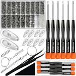 Eyeglass Repair Tools Kit, TEKPREM Glasses Screwdriver Set with Screws, Nose Pads, Phillips & Flathead Screwdrivers,Tweezer,Cleaning Cloth for Eye glasses,Sunglasses and Nose Piece Replacement