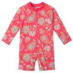 XFGIRLS Swimming Costume for Girls Kids Sunsuit Toddler Boys Swimsuit UPF50+ Sun Safe Swimwear HotPink Paisley 3A