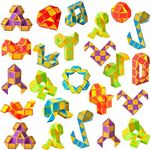 Ganowo 24 Pack Fidget Snake Cube, Mini Twist Puzzle Party Bag Fillers Bulk Toys for Kids Teens Birthday Stocking Stuffers Party Favors Supplies Goodie Bags Fillers (Yellow)
