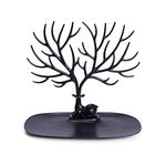 Boriva Creative Sika Deer Tree Jewelry Stand Holder, 25x15x22cm (Black)