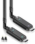 Wireless HDMI Transmitter and Receiver 400M Range - 1080P@60Hz Dual Screen Mirroring, 5GHz Ultra-Low Latency for PC/Laptop to TV Projector, HDMI1.3/HDCP1.2 Certified (Black)