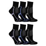 Fruit of the Loom womens Coolzone Active Lightweight Cotton Socks, Black/Blue, Black/Grey, Black/Lavender, Black/Grey, Black/Blue, Black/Lavender, 4-10