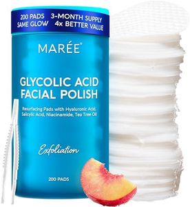 MAREE Glycolic Acid Pads – 200 Toner Pads for Face Cleansing – Facial Exfoliating Pad with Tea Tree Oil, Salicylic Acid & Vitamins E, B3, B5 – Acne Clearing Face Pad, Skin Pore Resurfacing & Radiance