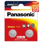 Panasonic LR44 Alkaline Coin Battery 1.5 v- Pack of 10