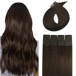 Tape In Hair Extensions Human Hair 20pcs 60g Set Dark Brown Brazilian Remy Hair Tape In Hair Extensions Silky Straight Double Side Tape Seamless Skin Weft Remy Human Hair (22 Inch #2)