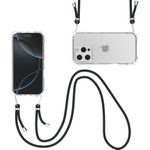 Wuwedo for iPhone 16 Pro Max Crystal Clear Case with Detachable Adjustable Crossbody Strap, Slim Fit Shockproof Protective Phone Case with Anti-Lost Shoulder Neck Lanyard 6.9" 2024
