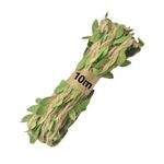 HUNNY BUNCH® (10 Meters) Leaf Rope Natural Jute Twine Burlap Ribbon with Artificial Green Leaves for DIY Craft Vintage, Home Wedding Party Decor, Gift Wrapping, Craft Project & More