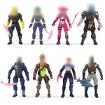 BSNRDX Kids' Play Action Figures, 8-Figure Pack Legendary Series Squad Mode, Series 6, Eight 4.5-inch Highly Detailed Figures Including Weapons, Harvesting Tools, Stands, and More