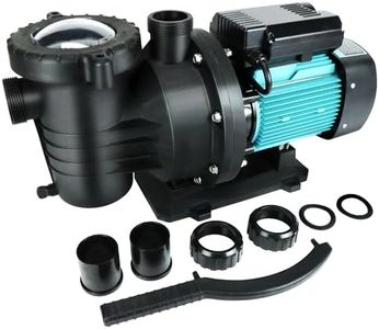 2HP Pool Pump Inground and Above Ground, 6980GPH High Flow Powerful Swimming Pool Pump, 110V Energy Saving with 2.0'' Unions and Strainer Basket