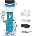 Pretfy Professional Electric Foot File, Electric Hard Skin Remover with 2 Rollers, 2 Speeds, Rechargeable Foot Care, Pedicure Tools to Remove Cracked Heels, Callus, and Dead Skin Softly (#Blue)