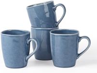 famiware Aurora Coffee Mugs, 14oz Mug Set of 4, Stoneware Mug, Cups for Kitchen, Cappuccino, Latte, Reactive Glaze, Microwave Safe, Scractch-resistant, Lagoon Blue