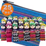 24 Worry Dolls from Guatemala - Super Cute Small Worry Dolls + 1 Free Guatemalan Fabric Bag - Worry Doll - People - Mayan - Trouble - Anxiety - Guatemala Dolls - (1.5 in)